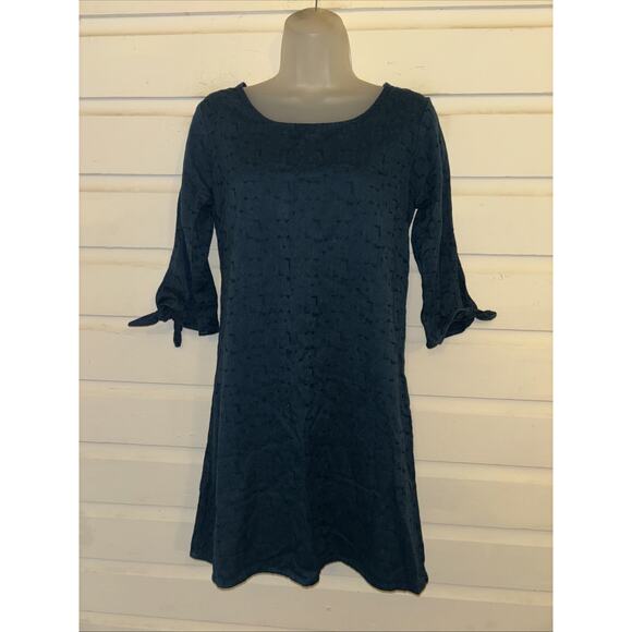 Garnet Hill Cotton Blend 3/4 Sleeve Pullover Shift Dress Size 02 - Picture 1 of 10
